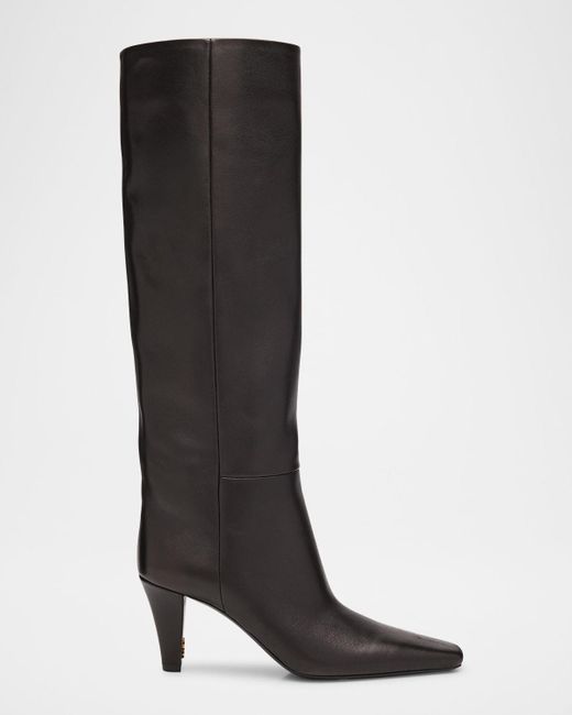 Saint Laurent Black Jill Smooth Leather Knee-High Boots