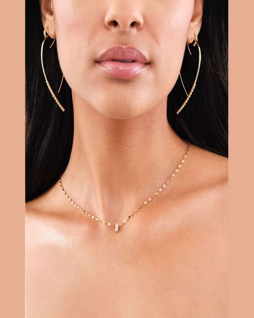 Lana Jewelry White 14k Gold Baguette Diamond Bar Pendant Necklace, 0.33 Tcw