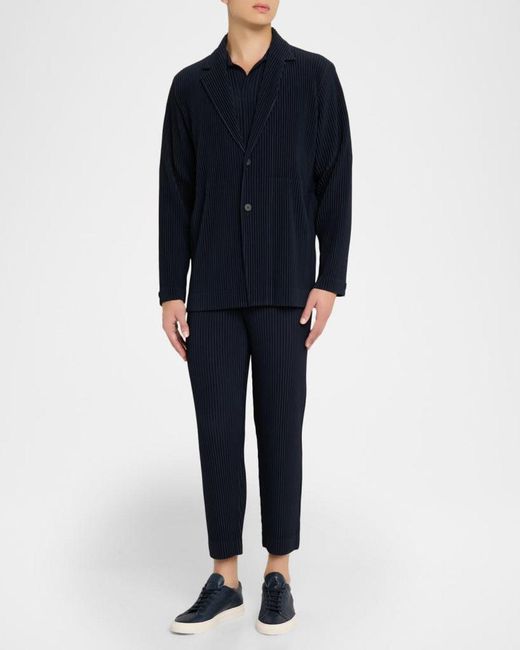 Homme Plissé Issey Miyake Blue Apos;S Pleated Basics Jacket for men