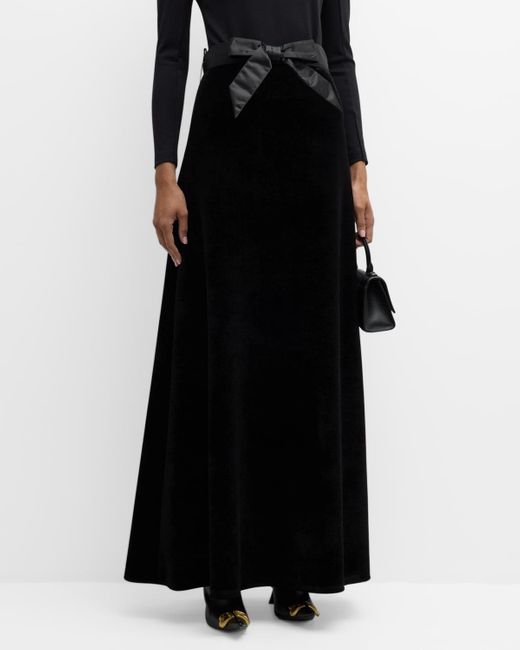 Balenciaga Black Maxi A-line Skirt