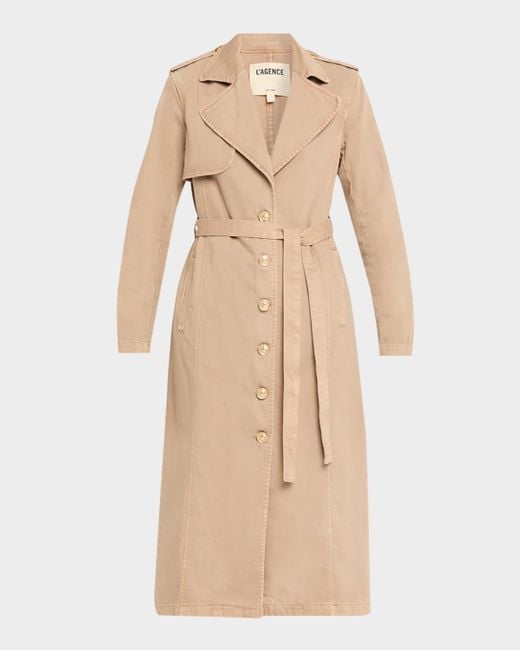 L'Agence Natural Zavia Denim Trench Coat