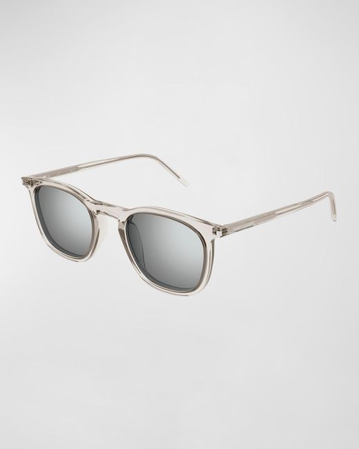 Saint Laurent Metallic Sl 623 Acetate Square Sunglasses for men