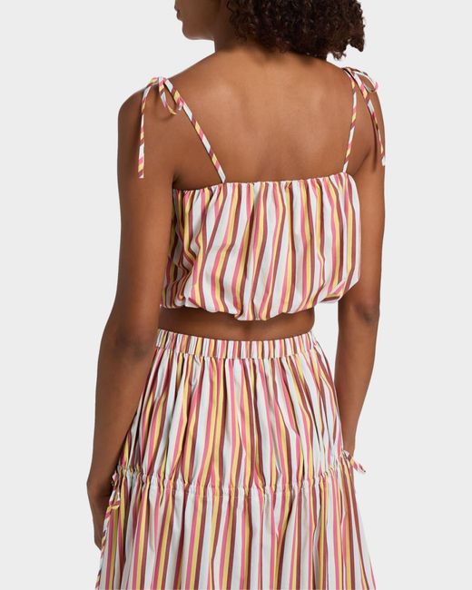 Solid & Striped Red The Ivy Striped Bubble Crop Top