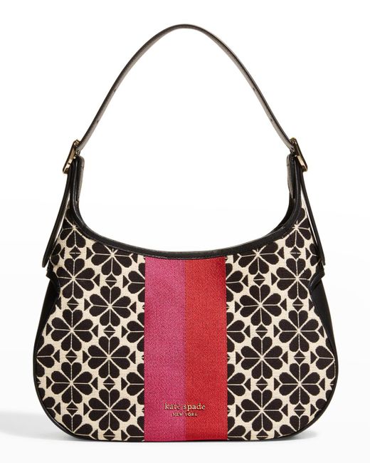 Kate Spade Spade Flower Jacquard Stripe Hobo Bag in Gray Lyst