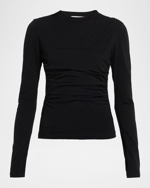 IRO Black Carole Draped Top