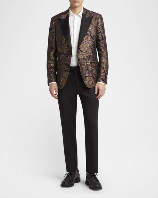 Etro Black Apos;S Slim Flat-Front Evening Pants for men