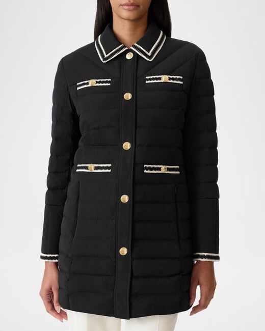 Mackage Black Precious Crochet-Trim Down Jacket