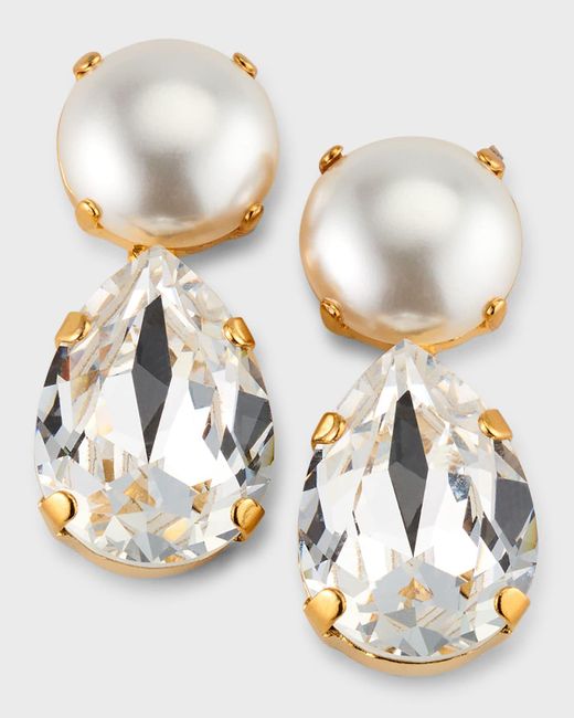 Elizabeth Cole Metallic Sable Crystal Drop Earrings