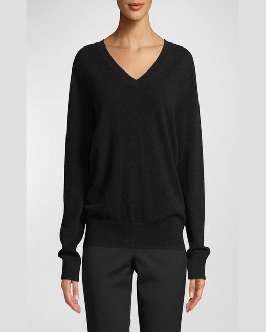 Vince Gray Weekend V-Neck Cashmere Pullover Sweater
