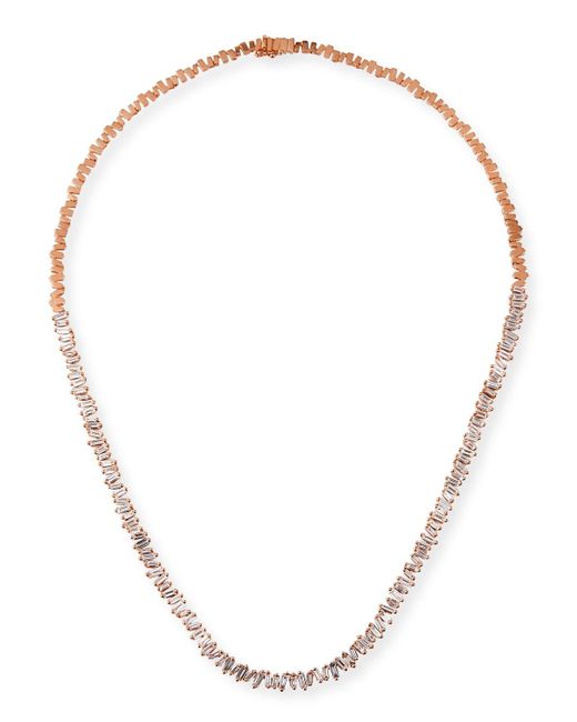 KALAN by Suzanne Kalan Multicolor 18k Rose Gold Essential Diamond Tennis Necklace