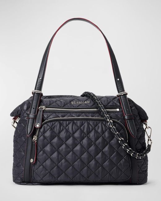 MZ Wallace Black Crosby Everywhere Quilted Tote Bag