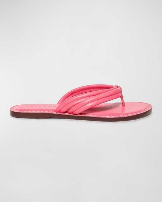 Bernardo Pink Miami Leather Slide Sandals