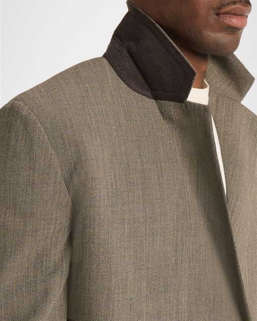 The Row Natural Apos;S Devlin Wool Concealed-Front Blazer