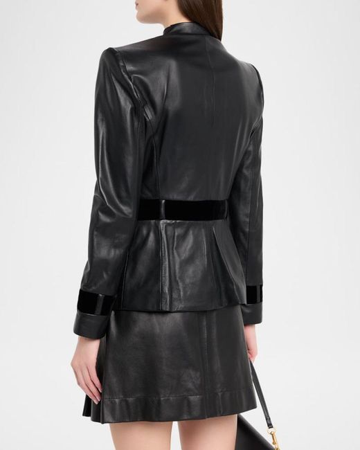 Emporio Armani Black Single-Button Leather Jacket