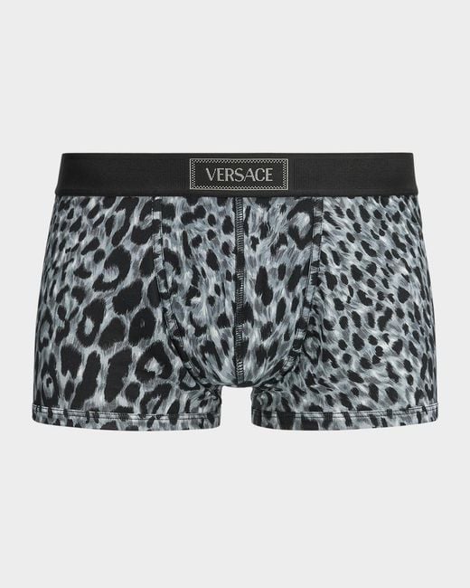 Versace Black Apos;S Leopard Vintage Logo Trunks for men