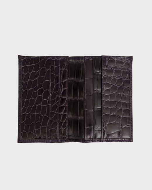 Abas Black Glazed Alligator Leather Bifold Wallet for men