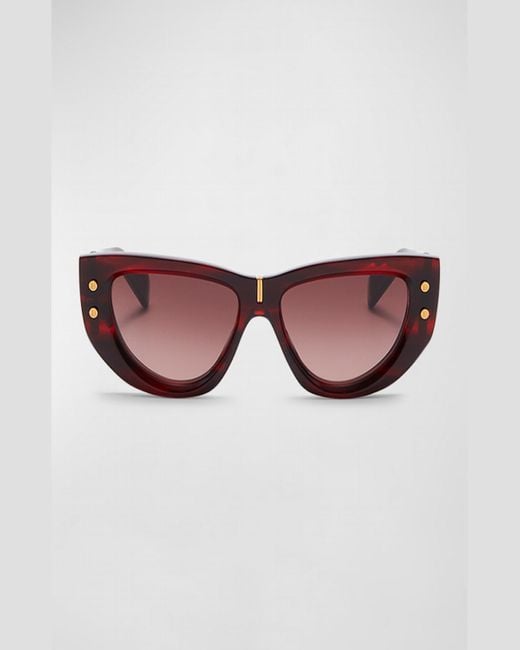 Balmain Multicolor B-Muse Acetate & Titanium Cat-Eye Sunglasses