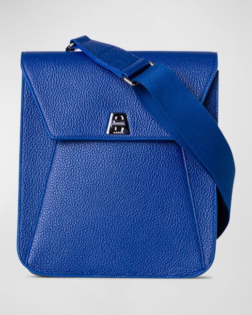 Akris Blue Anouk Small Leather Messenger Bag