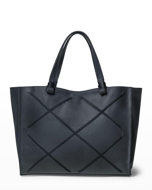 Callista Black Medium Leather Tote Bag