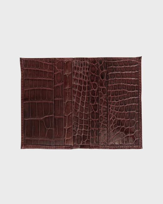 Abas Purple Glazed Alligator Leather Bifold Wallet for men