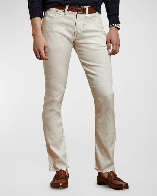 Ralph Lauren Purple Label Natural Slim Fit Linen-Cotton Stretch Jeans for men