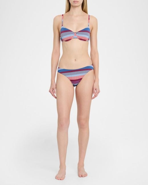 Solid & Striped Blue The Eva Striped Bikini Top