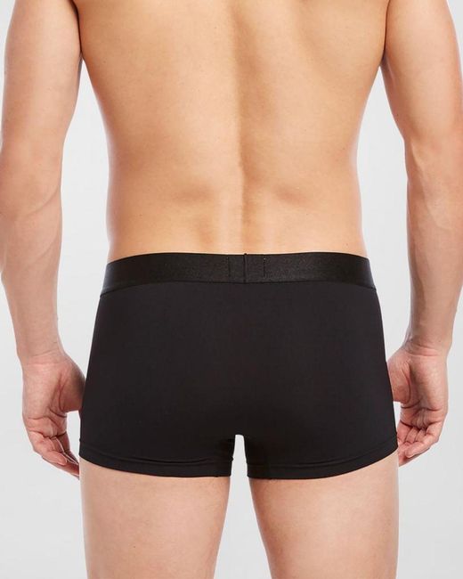 2xist Black Apos;S Solid No-Show Boxer Trunks for men