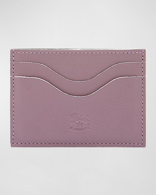 Il Bisonte Purple Salina Leather Card Holder