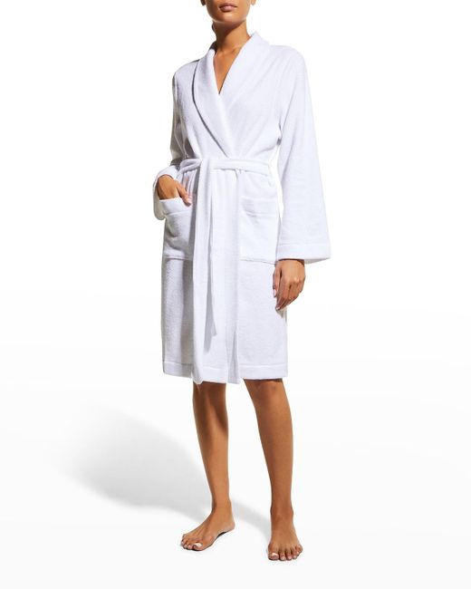Hanro White Plush Short Robe