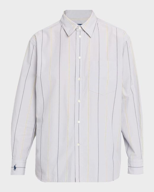 Polo Ralph Lauren Striped Cotton Shirt in White | Lyst