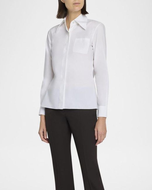 The Row White Maltika Button-Down Shirt