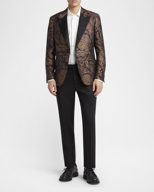 Etro Black Apos;S Slim Flat-Front Evening Pants for men