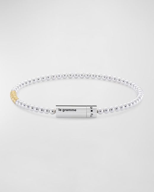 Le Gramme Multicolor Polished And Brushed Two-tone Beaded Bracelet for men