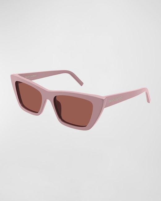Saint Laurent Pink Cat-eye Acetate Sunglasses