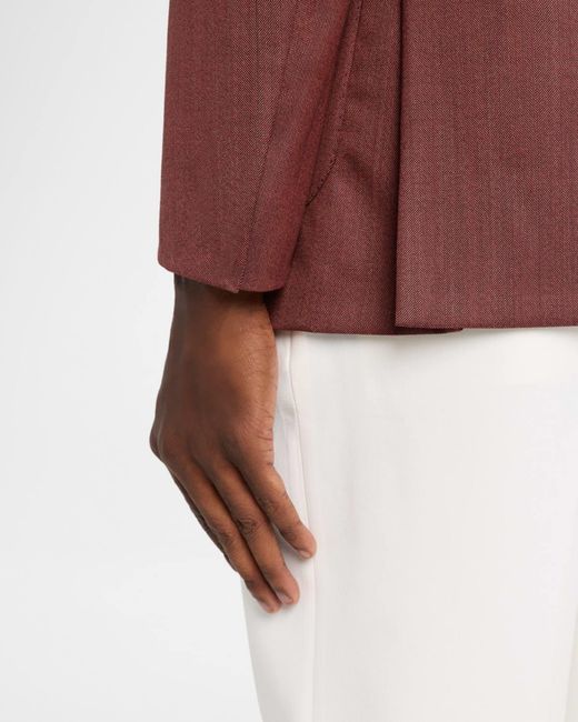 Brioni Red Apos;S Herringbone Single-Breasted Blazer for men