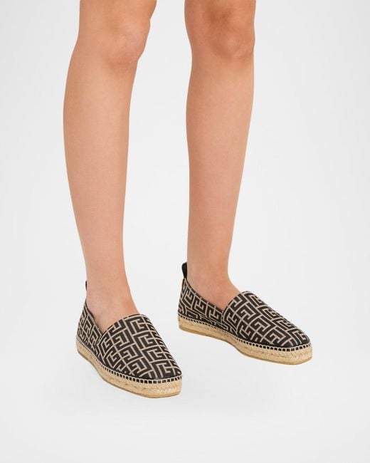 Balmain Black Apos;S Monogram Jacquard Espadrilles for men