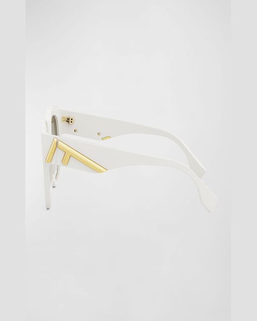 Fendi White First Acetate Cat-eye Sunglasses
