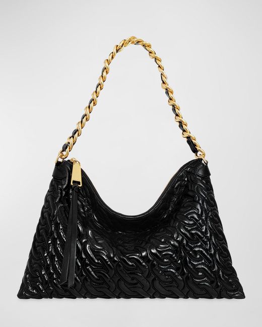 Rebecca Minkoff Black Edie Quilted Leather Chain Shoulder Bag