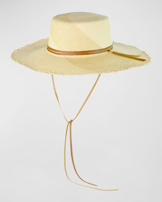 Sensi Studio White Life Is A Beach Straw Hat With Straps