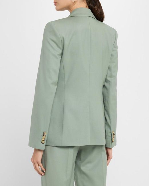 Argent Green Two-Button Seasonless Wool Blazer