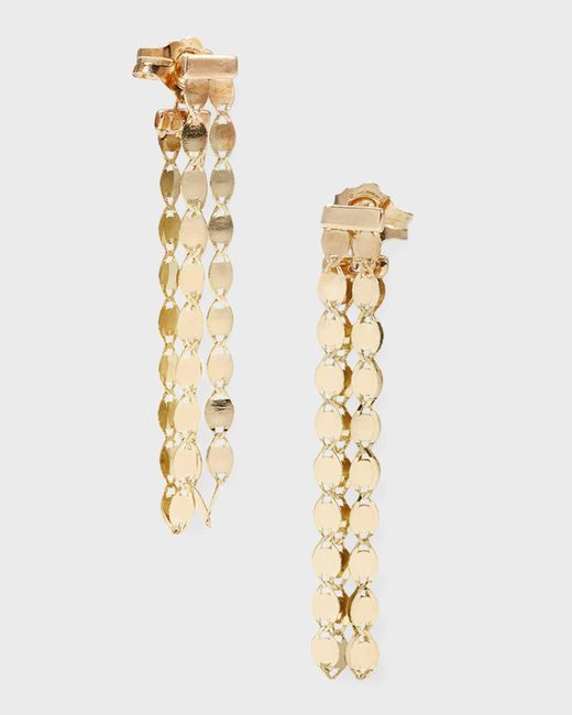 Lana Jewelry Metallic Petite Nude Fringe Linear Front And Back Earrings