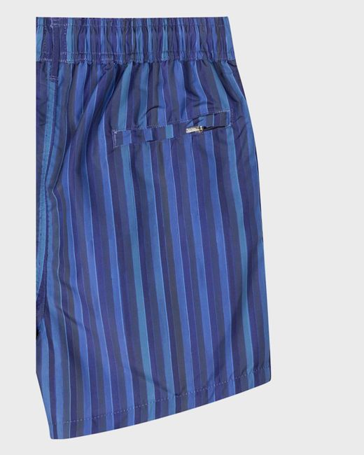 Paul Smith Blue Paint Stripe Swim Trunks for men