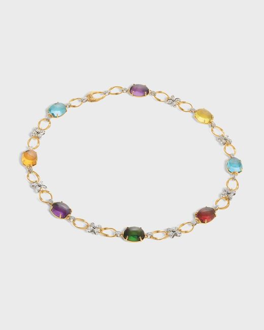 Marco Bicego Natural Marrakech Onde 18k Yellow And White Gold Gemstone Collar Necklace