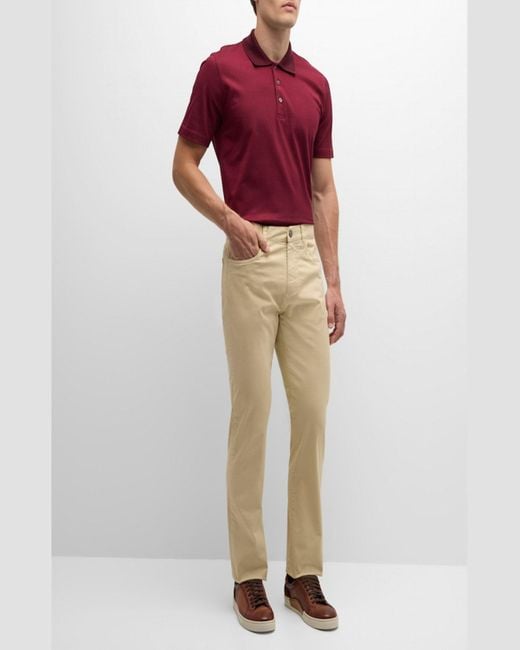 Canali Natural Slim Twill 5-Pocket Pants for men