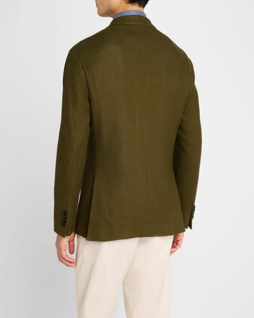 Etro Green Apos;S Basic Textured Blazer for men