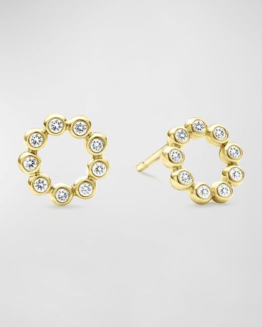 Lagos Metallic 18k Gold And Diamond Petite Circle Stud Earrings