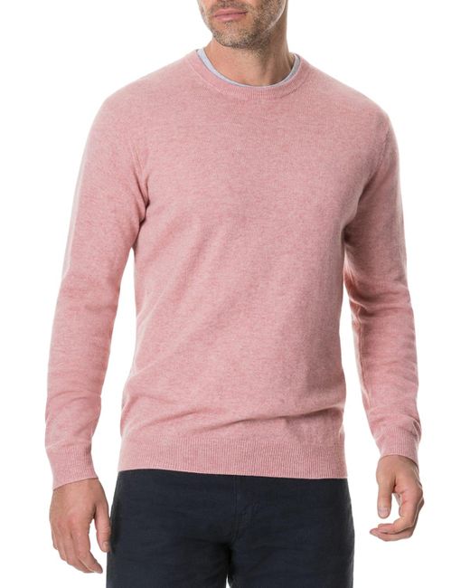 Rodd & Gunn Pink Queenstown Optim Wool-Cashmere Sweater for men