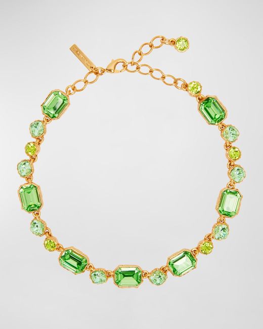 Oscar de la Renta Green Classic Crystal Necklace