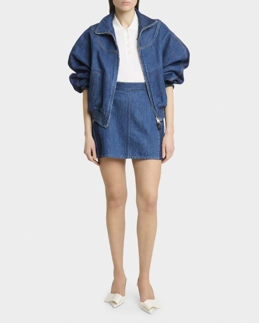 Givenchy Blue Paneled Denim Bomber Jacket