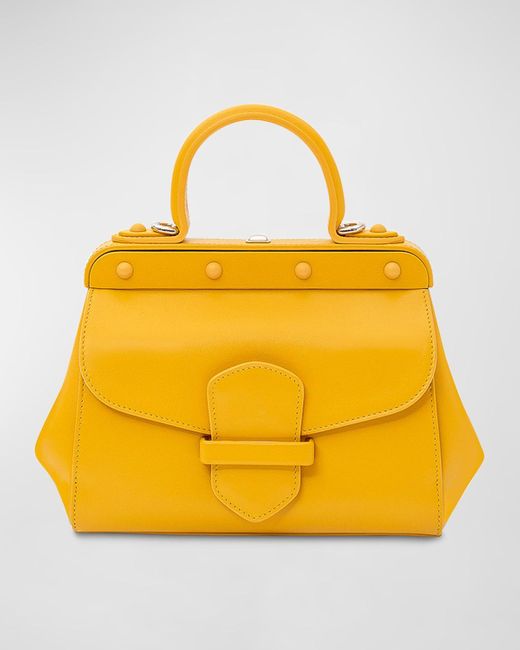 Franzi Yellow Margherita Small Leather Top-handle Bag